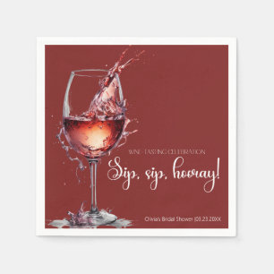 Sipp, sipp, hurra Vinprovning Bröllopsfest Pappersservett