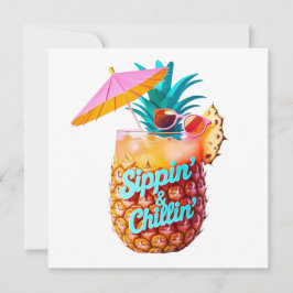 Sippin’ & Chillin’ Tropical Party Design Inbjudningar