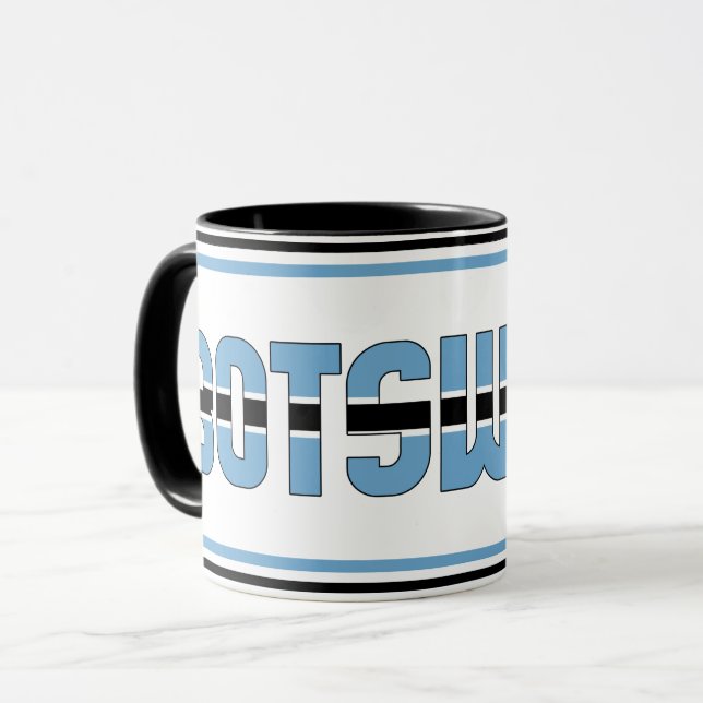 Sippin med Botswana Patriotic Coffee Mugg (Framsida vänster)