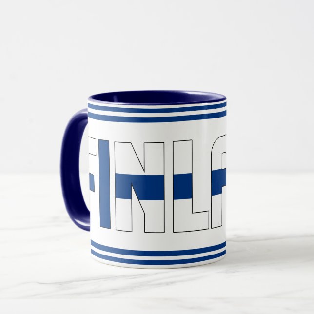 "Sippin' med Finland" Patriotic Coffee Mugg (Framsida vänster)