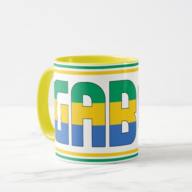 "Sippin" med Gabon" Patriotic Coffee Mugg (Framsida vänster)