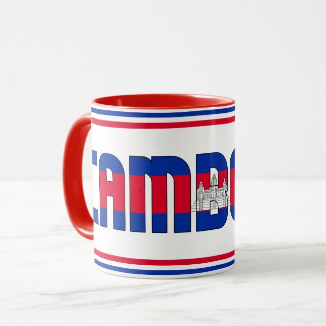 Sippin med Kambodja Patriotic Coffee Mugg (Framsida vänster)