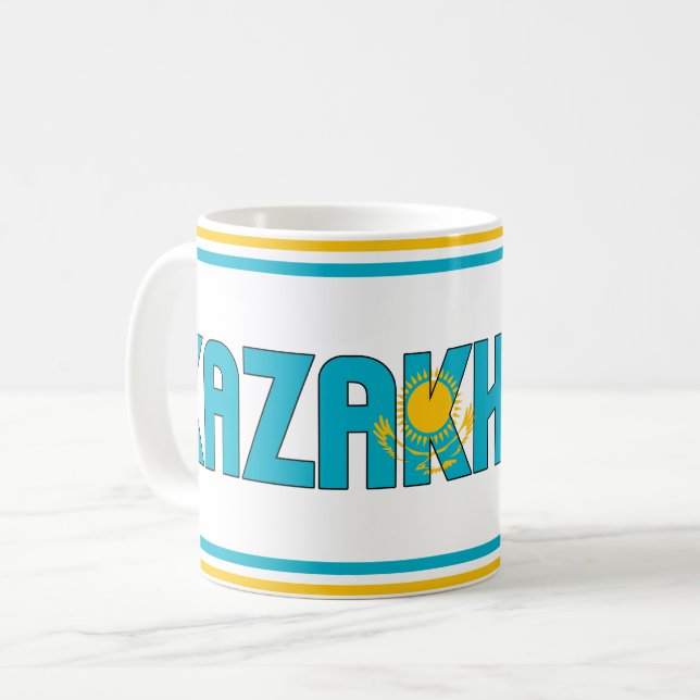 "Sippin' med Kazakstan" Patriotic Kaffemugg (Framsida vänster)