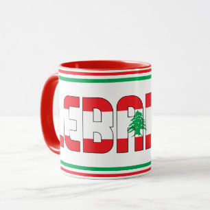 Sippin med Libanons patriotiska kaffe Mugg