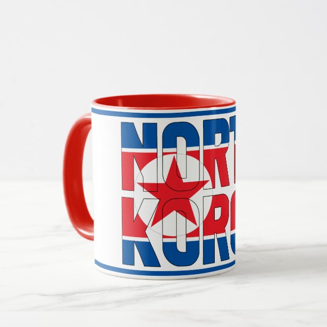 Sippin med Nordkoreas patriotiska kaffe Mugg (Framsida vänster)