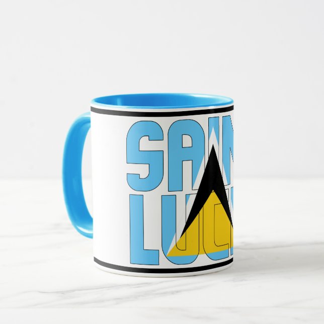 "Sippin' med Saint Lucia" Patriotic Coffee Mugg (Framsida vänster)