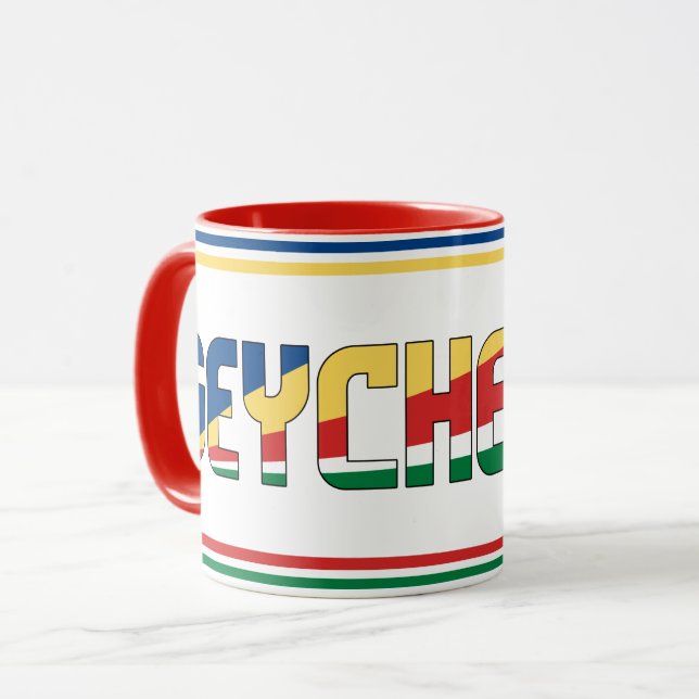 "Sippin' med Seychellerna" Patriotic Coffee Mugg (Framsida vänster)