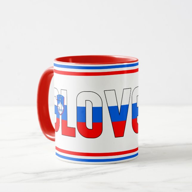 "Sippin' med Slovenien" Patriotic Coffee Mugg (Framsida vänster)