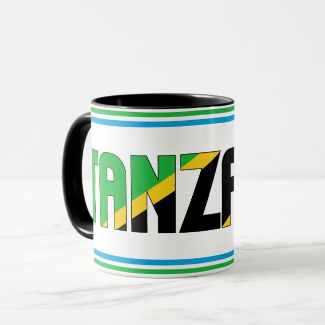 "Sippin" med Tanzania" Patriotic Coffee Mugg (Framsida vänster)
