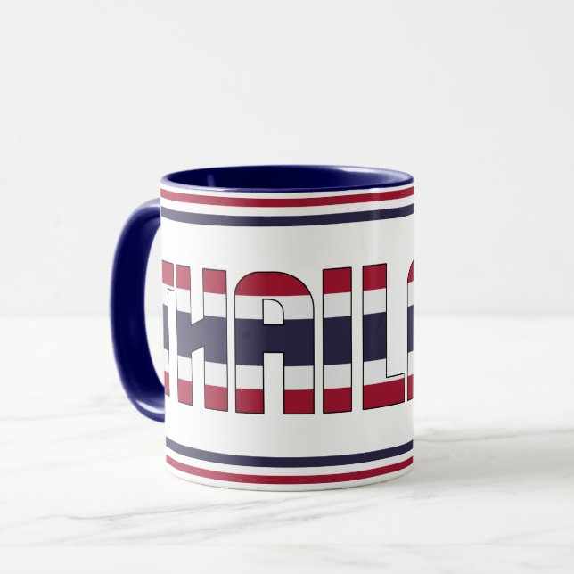 "Sippin' med Thailand" Patriotic Coffee Mugg (Framsida vänster)