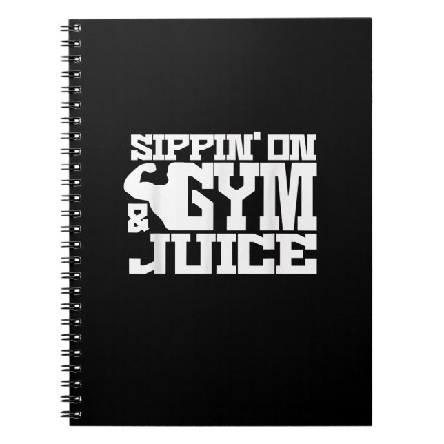Sippin on Gym Juice - Manar Workout Shirts Funny Anteckningsbok (Framsidan)