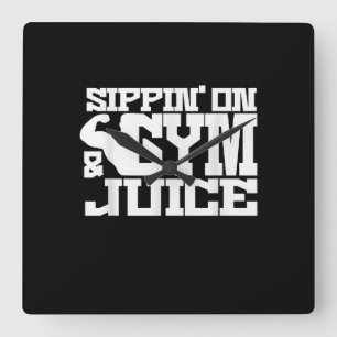 Sippin on Gym-Juice - Manar Workout Shirts Funny Fyrkantig Klocka