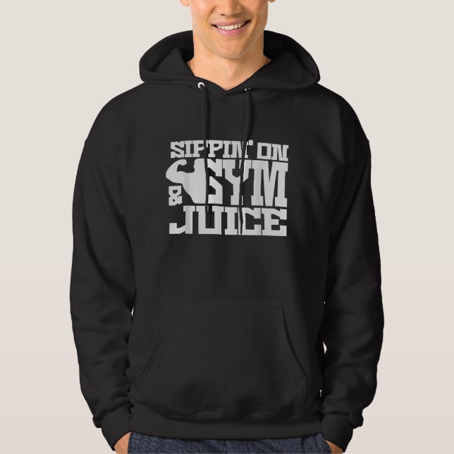 Sippin on Gym Juice - Manar Workout Shirts Funny Hoodie (Framsida)