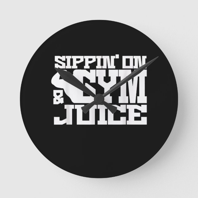 Sippin on Gym Juice - Manar Workout Shirts Funny Rund Klocka (Framsida)