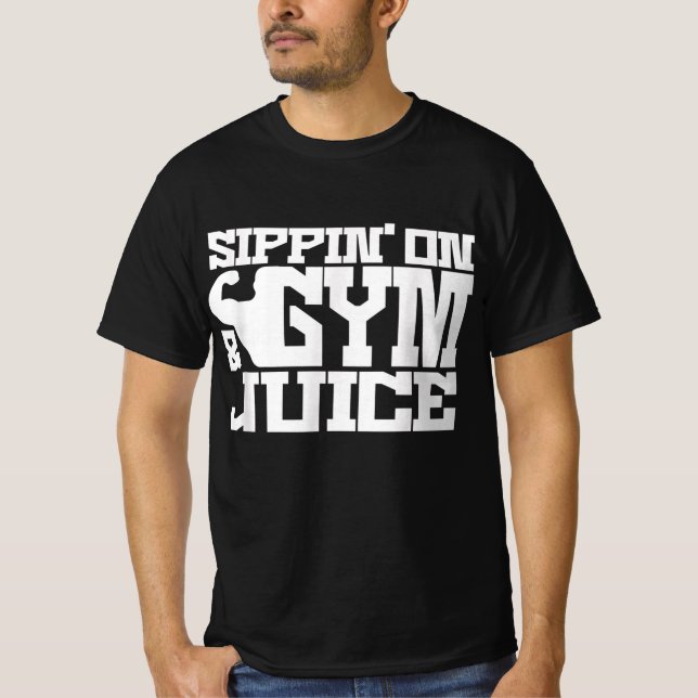 Sippin on Gym Juice - Manar Workout Shirts Funny T Shirt (Framsida)