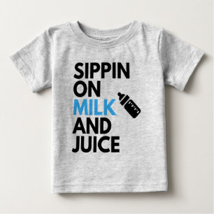 Sippin på Mjölk & juice Cute Pojke Hip hop Theme T Shirt