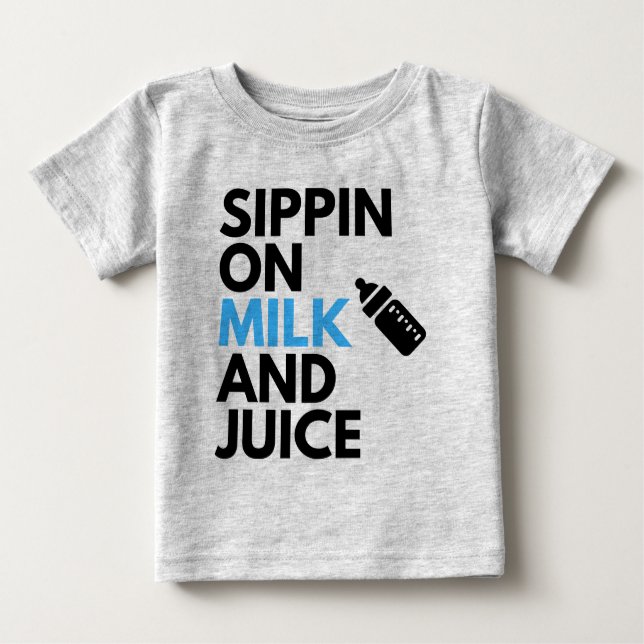 Sippin på Mjölk & juice|Cute Pojke Hip hop Theme T Shirt (Framsida)