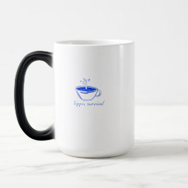 "Sippin Survival" Minimalistisk kaffegrafik t-shir Magisk Mugg