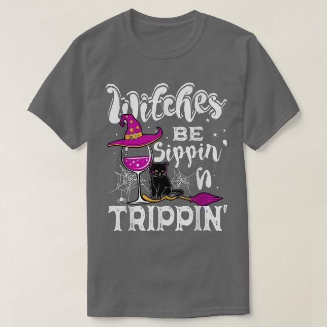 Sippiner ska vara sippin i trippin Halloween-Rolig T Shirt (Design framsida)