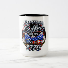 Sipping Coffee Like Its 1776 Bluebonnet Två-Tonad Mugg