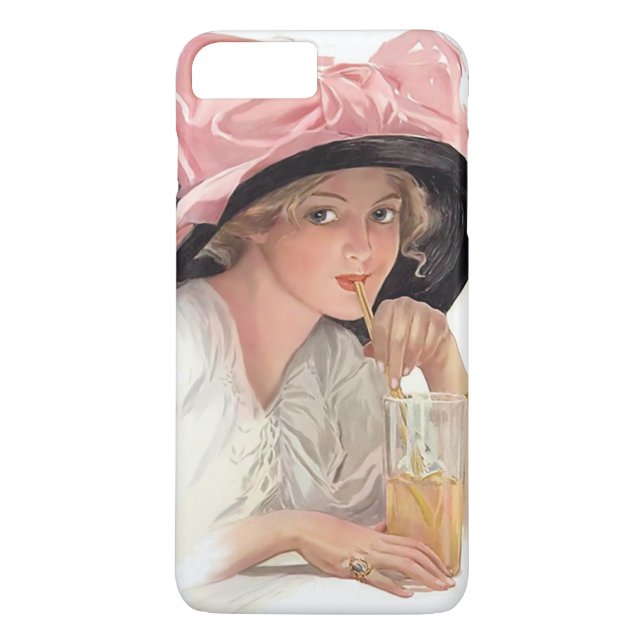 Sipping Soda Girl i Hat Case-Mate iPhone Skal (Baksida)