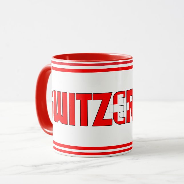 Sippin's med Schweiz Patriotic Coffee Mugg (Framsida vänster)