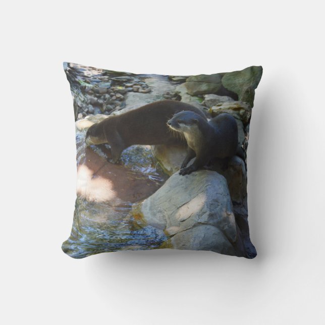 **"Sips by Stream: Otters Drinking from River Kudde (Framsida)