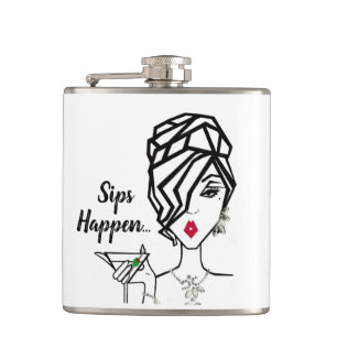 "Sips Happen..." DIVA-kolv Fickplunta