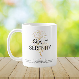 Sips of SERENITY elegant minimalist Coffee Mug Kaffemugg