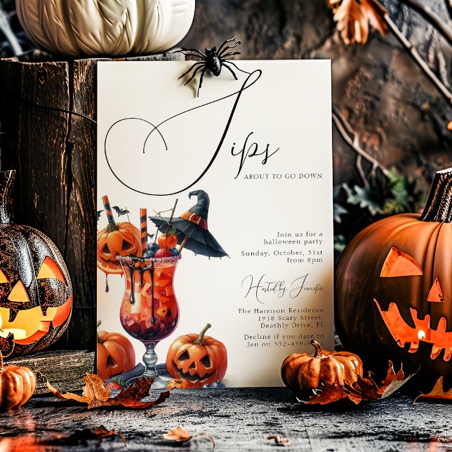 Sips På väg Ner Halloweenfest Inbjudningar (Skapare uppladdad)