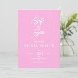 Sipsalong med bebisen Baby Shower, Tjej baby showe Inbjudningar