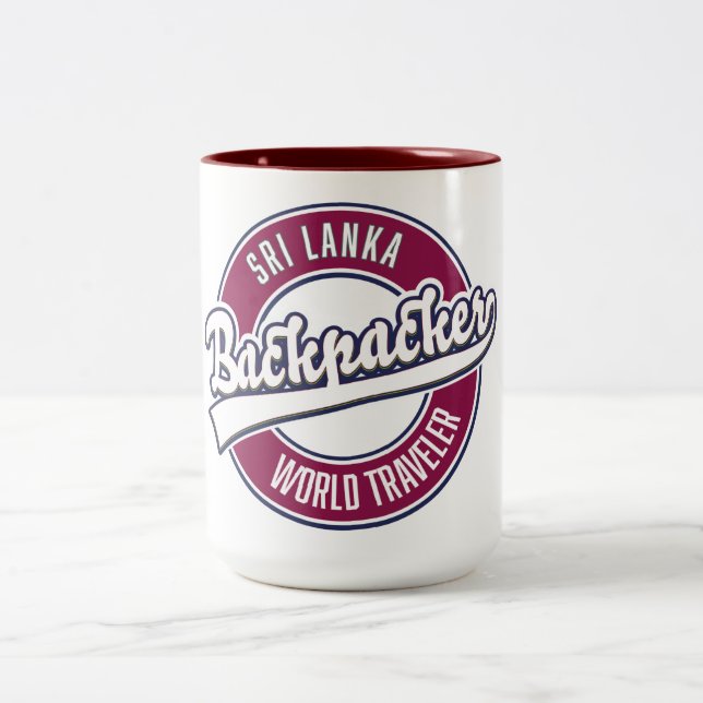 Sir backpacker världsomseglare retro logotyp Två-Tonad mugg (Center)