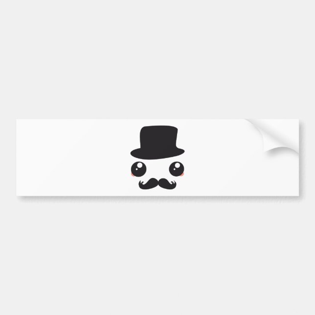 Sir Kawaii Moustache Holmes Bildekal (Framsidan)