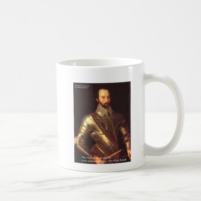 Sir Walter Raleigh "True Love" Citat presenter & k Kaffemugg (Höger)