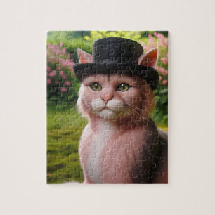 Sir Whiskers katten i blomning Pussel