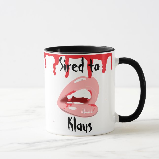 Sired till Klaus Vampire Läppar Coffee Mugg (Höger)