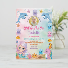 siren 1:a födelsedagsfoto under havet inbjudningar