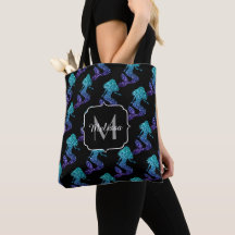 Siren akvablå ombré Glittermönster Monogram