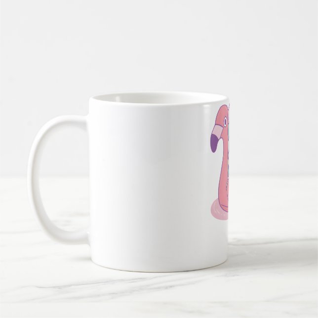 Siren chill på flamingo poolflotte kaffemugg (Vänster)