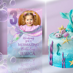 Siren ett Foto 3-års födelsedags kort