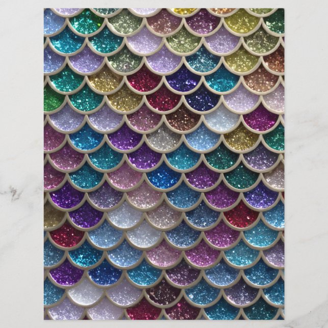 Siren Glam Glitter Fjäll Scrapbookpapper (Framsida)