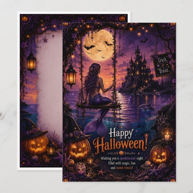 siren Halloween-kort Inbjudningar (Fram/baksida)
