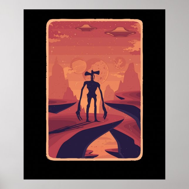 Siren Head Costume för barn Boys Space Alien UFO Poster (Framsidan)