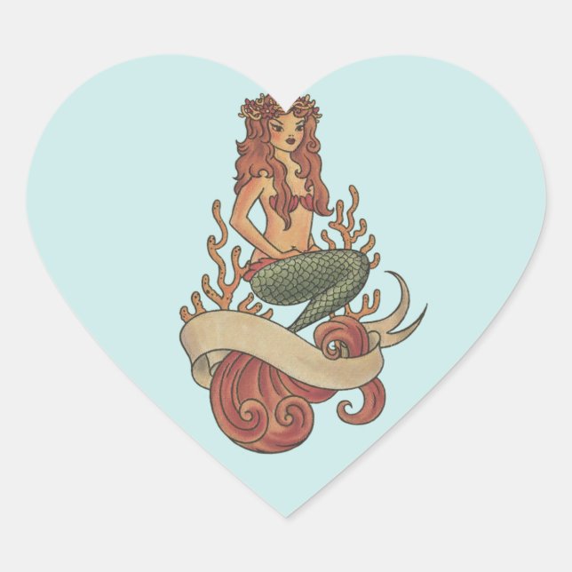 siren hjärtformat klistermärke (Framsida)