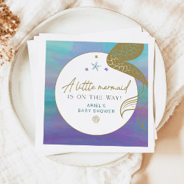 SIREN Lila Guld Sjöjungfru Ocean Sea Baby Shower Pappersservett