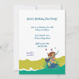 Siren och baby delfin inbjudan