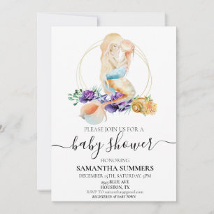 Siren och Baby Shower Inbjudningar
