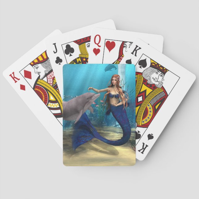 Siren och delfin spelkort (Baksidan)
