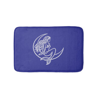 Sirén på halvmåne (vit linjearbetet) badrumsmatta
