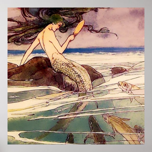 “Siren” Sagokonst av Alice B Woodward Poster (Framsidan)